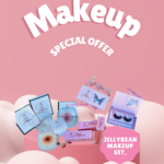 Kit de Maquiagem Jellybean – Blush PH, Gloss Labial, Cílios Postiços e Acessórios | Kit Completo de Beleza