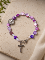 Pulseira Dezena São Bento - Pedra Natural Tons de Roxo - Imagem 3