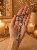 Terço Nossa Senhora Aparecida com São Bento - Madeira e Aço Inoxidável Feito à Mão - Image 4