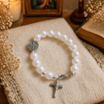 Terço Pulseira São Bento Pérola - Importado do Brasil