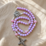 Terço Santo Antônio Rosa Perolado - Feito a Mão