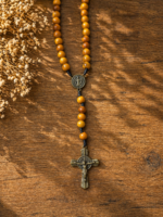 Terço São Bento Madeira Feito à Mão - Imagem 3