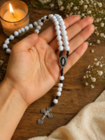 Terço Nossa Senhora das Graças Branco e Preto -Feito a Mão - Image 2