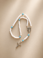 Terço Nossa Senhora das Graças Branco e Azul -importado do Brasil Feito a Mão - Image 2