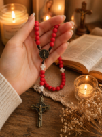 Terço São Bento Vermelho - Importado do Brasil - Image 2