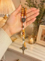 Terço São Bento Madeira Clara - Importado do Brasil Feiro a Mão - Imagem 4