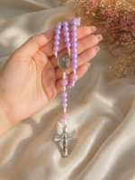 Terço Santo Antônio Rosa Perolado - Feito a Mão - Image 2