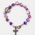 Pulseira Dezena São Bento - Pedra Natural Tons de Roxo