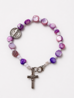 Pulseira Dezena São Bento - Pedra Natural Tons de Roxo